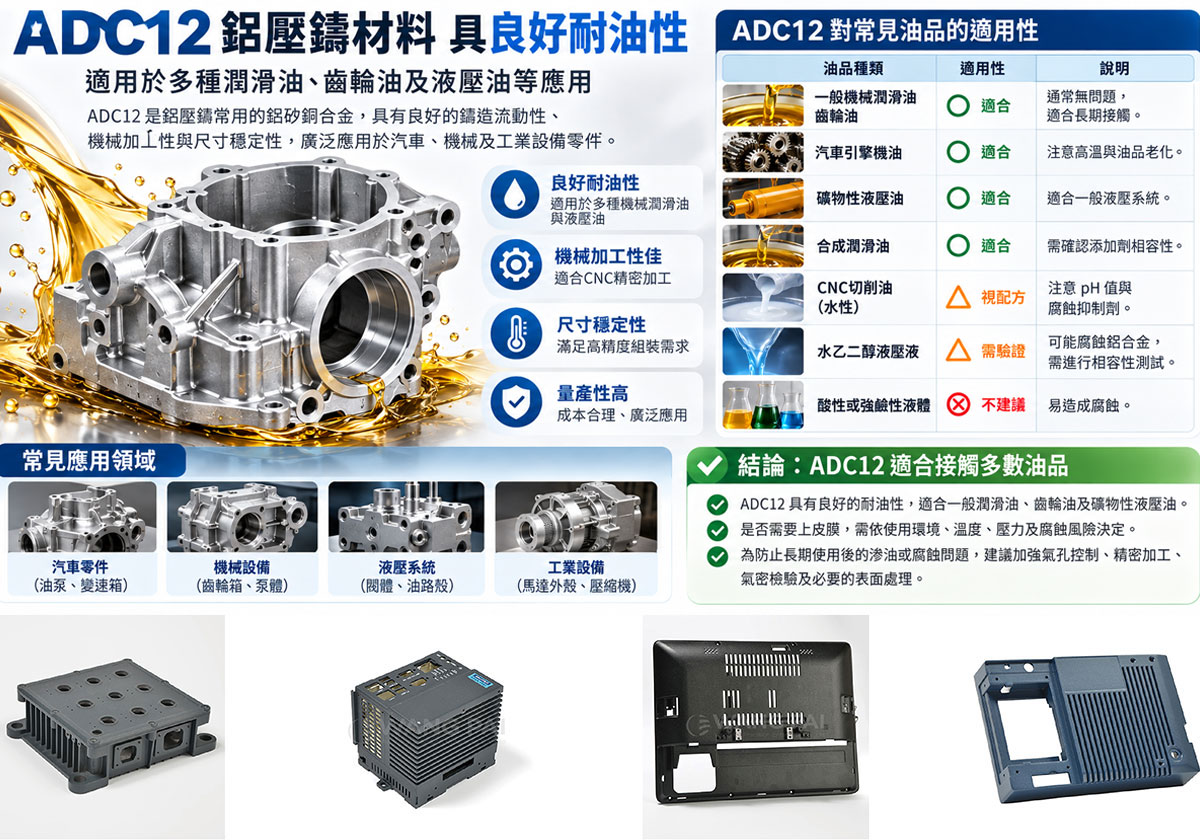 ADC12鋁壓鑄耐油嗎？皮膜處理與長期防滲油重點